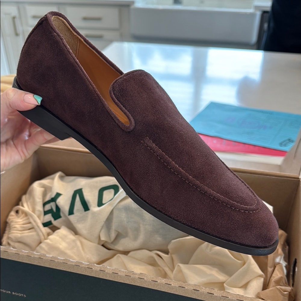 Tecovas Elegant Brown Suede Loafers